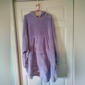 The Comfy Purple Fleece Hooded Lounge Set Women Kangaroo Pocket One Size